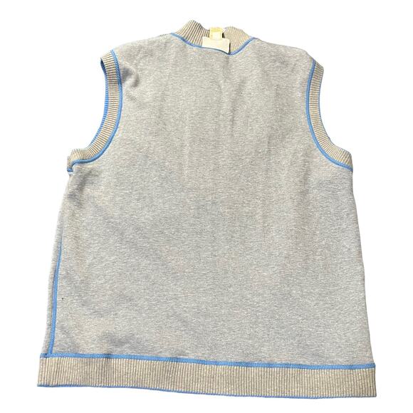 Ocean and Coast 100% Cotton Blue and Gray Zipper Vest Size L - Picture 5 of 6